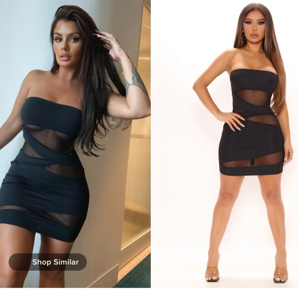Black mesh dress with tag from fashion nova